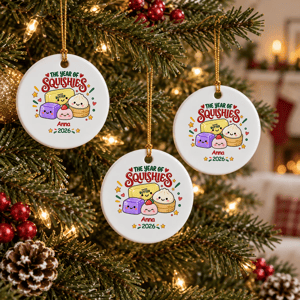 Personalized Christmas Ornament Custom Name & Year, Cute Sweets Food Ornament, Kawaii Dessert Tree Decoration, Christmas Gift for Kids Family