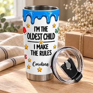 Personalized Middle Child Tumbler - Custom Name 20oz Stainless Steel Tumbler, Funny Child Christmas Gift