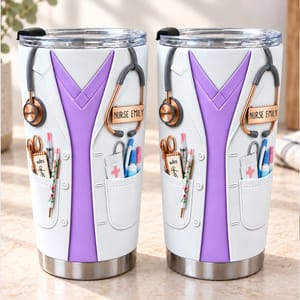 Personalized Nursing Tumbler 20oz, Custom Nurse Name Medical Uniform Stainless Steel Cup