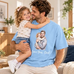 Custom Photo & Text Love You Dad - Personalized T-Shirt - Gift For Dad, Grandpa