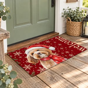 Custom Photo Home Decor Decorative Mat - Personalized Christmas Birthday Gifts For Dog Cat Lovers, Dog Dad And Mom, Cat Owners - Paws And Holiday Cheer