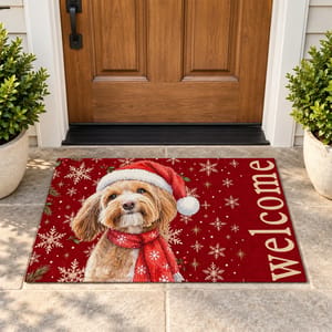 Custom Photo Home Decor Decorative Mat - Personalized Christmas Birthday Gifts For Dog Cat Lovers, Dog Dad And Mom, Cat Owners - Paws And Holiday Cheer