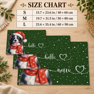 Personalized Christmas Doormat – Custom Photo Pet and Family Welcome Mat, Dog Cat or Human Portrait, Santa Hat Holiday Front Door Rug, Christmas Gift