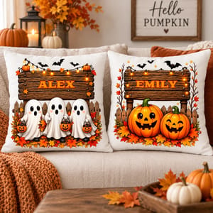 Personalized Name Spooky Fall Pillow Case
