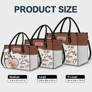 Custom Photo In My Dog Cat Mom Era - Gift For Dog Mom, Cat Mom - Personalized Leather Bag