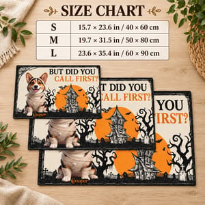 Custom Dog Portrait But Did You Call First Welcome Mat - Personalized Halloween Pet Photo Doormat