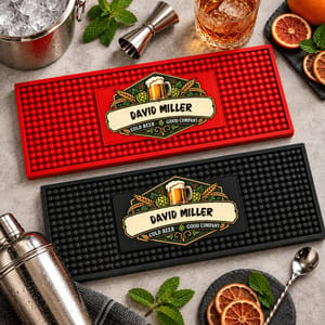 Good Friends Good Drinks Great Times - Personalized Bar Mat