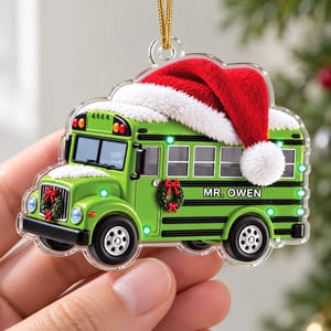 [3D Printing Effect] Bus Acrylic Ornament - Personalized Bus Driver Gifts