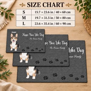 Cute Paw Print Floor Mat - Personalized Pet Photo Door Mat, Custom Dog Picture and Name