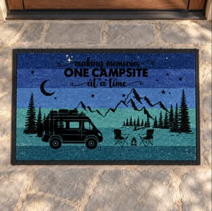 Retro Sunset Welcome To Our Campsite Camping Patio Matm Personalized Gift