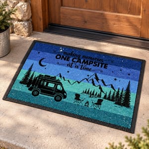Retro Sunset Welcome To Our Campsite Camping Patio Matm Personalized Gift