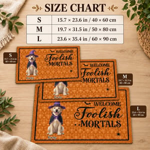 Welcome Foolish Mortals Pet Welcome Mat - Personalized Pet Doormat