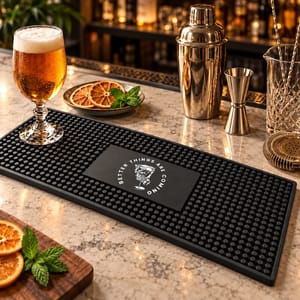 Custom Photo Cocktail Bar Lounge Restaurant Logo - Personalized Bar Mat