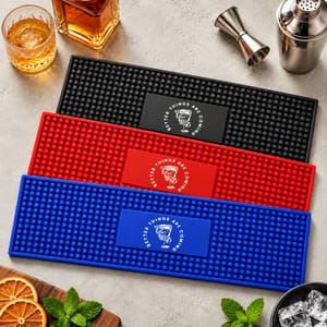 Custom Photo Cocktail Bar Lounge Restaurant Logo - Personalized Bar Mat