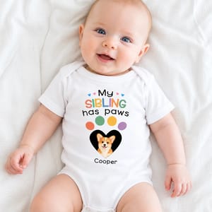 Crayon Dog Siblings - Personalized Baby Onesie