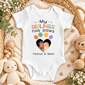 Crayon Dog Siblings - Personalized Baby Onesie