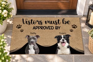 Approved By Dog Retro Photo - Personalized Doormat
