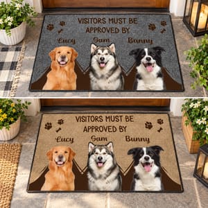 Approved By Dog Cartoon Version 2 Photo - Personalized Doormat