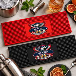 Good Friends Good Drinks Great Times - Personalized Bar Mat