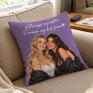 Custom Sister and Best Friend Pillow - Personalized Photo Illustration with Special Message