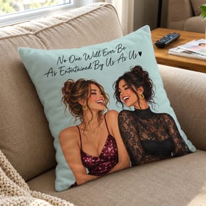 Custom Sister and Best Friend Pillow - Personalized Photo Illustration with Special Message