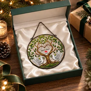 Personalized Glass Suncatcher Custom Name Date Tree of Life Couple Window Hanging Gift
