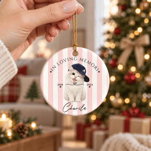 Personalized Memorial Ornament Custom Pet Name Date 4 Style Options Christmas Keepsake