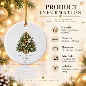 The Year I Became Mom 2026 Christmas Tree Ornament
