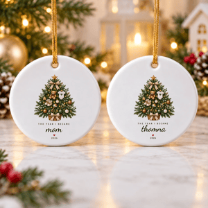 The Year I Became Mom 2026 Christmas Tree Ornament