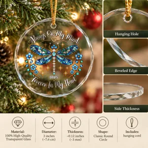 Personalized Dragonfly Memorial Ornament, Christmas Memorial Gift, In Loving Memory Ornament, Loss of Loved One Gift, Remembrance Gift
