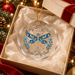 Personalized Dragonfly Memorial Ornament, Christmas Memorial Gift, In Loving Memory Ornament, Loss of Loved One Gift, Remembrance Gift