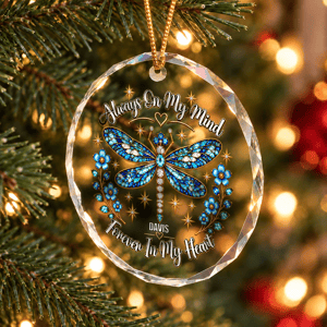 Personalized Dragonfly Memorial Ornament, Christmas Memorial Gift, In Loving Memory Ornament, Loss of Loved One Gift, Remembrance Gift