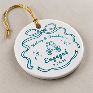 Custom Engagement Christmas Ornament, Personalized Couple Names and Date, Engaged Ornament with Champagne Glasses, Christmas Gift for Couple