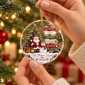 Custom Family Name Christmas Ornament Personalized Member Names and Year Holiday Gift