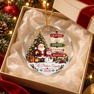 Custom Family Name Christmas Ornament Personalized Member Names and Year Holiday Gift