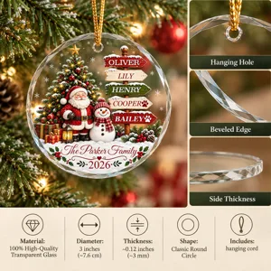 Custom Family Name Christmas Ornament Personalized Member Names and Year Holiday Gift