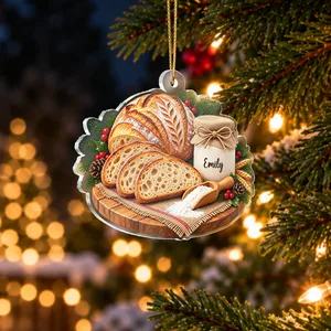 Personalized 3D Inflated Acrylic Sourdough Bread Ornament, Custom Baker Christmas Gift, Sourdough Starter Keepsake, Custom Name Decor Ducky