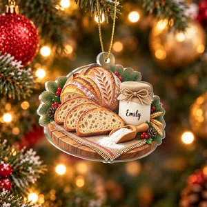 Personalized 3D Inflated Acrylic Sourdough Bread Ornament, Custom Baker Christmas Gift, Sourdough Starter Keepsake, Custom Name Decor Ducky