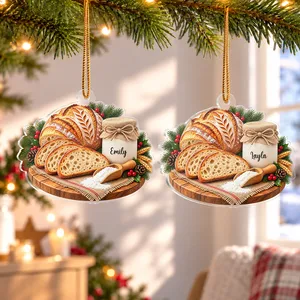 Personalized 3D Inflated Acrylic Sourdough Bread Ornament, Custom Baker Christmas Gift, Sourdough Starter Keepsake, Custom Name Decor Ducky