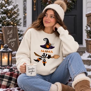 Personalized Halloween Witch Sweatshirt Custom Name or Quote Spooky Season Gift