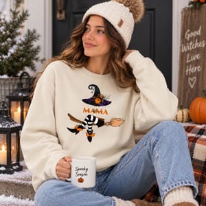 Personalized Halloween Witch Sweatshirt Custom Name or Quote Spooky Season Gift