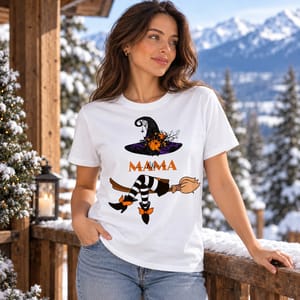 Custom Name Halloween T Shirt Personalized Witch Hat Broom Funny Mom Halloween Shirt