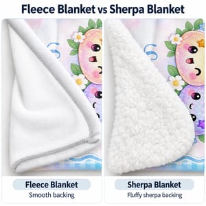 Personalized Sherpa Blanket - Custom Name Cute Dumpling Trio, Pastel Rainbow Throw Blanket