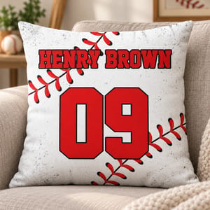 Custom Sports Jersey Throw Pillow Personalized Name Number Athlete