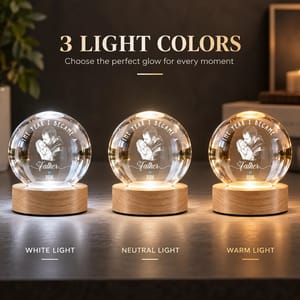 Gift For New Mom - Personalized Custom Photo Pencil Sketch The Year I Became A Mama Crystal Globe Lamp