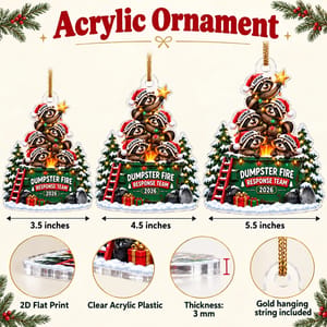 Custom Raccoon Family Christmas Ornament Personalized Names and Year Dumpster Fire Christmas Gift