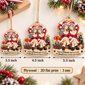 Custom Christmas Best Friends Wood Ornament