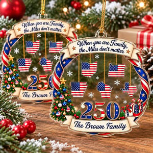 Custom America 250 Family States Ornament