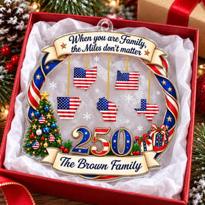 Custom America 250 Family States Ornament