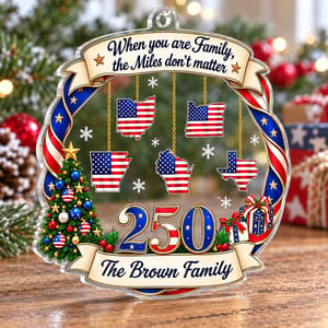 Custom America 250 Family States Ornament